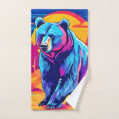 ベアー鮮やかアート バスタオルセット (ハンドタオル)