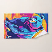 ベアー鮮やかアート バスタオルセット (ハンドタオル)