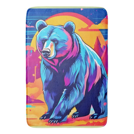 ベアー鮮やかアート バスマット (正面縦)