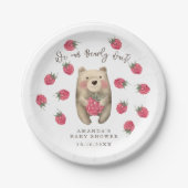 ベアー – 私たちは赤ちゃんシャワーを心待ちできる ペーパープレート (正面)