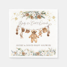 ベアーClothestLineコールド外ベビースシャワー スタンダードカクテルナプキン