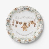 ベアーClothestLineコールド外ベビースシャワー ペーパープレート (正面)