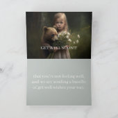 ベアーn女の子のGET WELL CARD カード (内部)