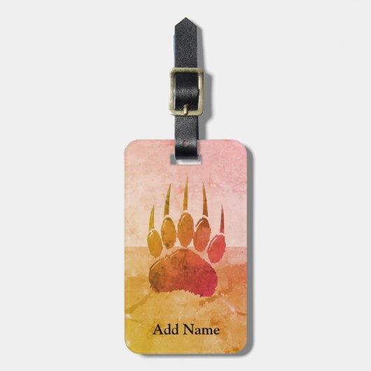 ベア動揺してポー印刷 ラゲッジタグ (正面縦)