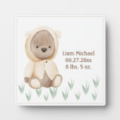 ベア子供部屋誕生Stat水の色のキープ素朴サケ フォトプラーク (正面)