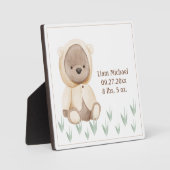 ベア子供部屋誕生Stat水の色のキープ素朴サケ フォトプラーク (正面)