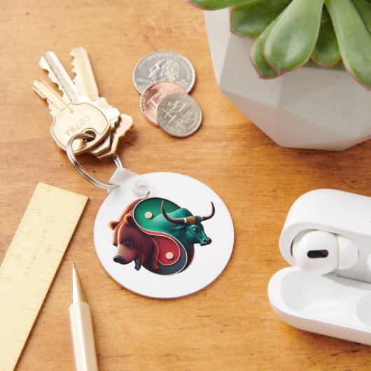 ベア対ブル取引 キーホルダー (デスク)