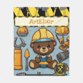 ベア建築ファンプリント フリースブランケット (正面)