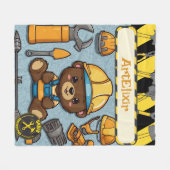 ベア建築ファンプリント フリースブランケット (正面(横))