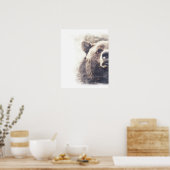 ベア抽象芸術水彩 ポスター (キッチン)