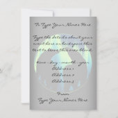 ベア招待状パーソナライズされたオーロラベアーズカード 招待状 (裏面)