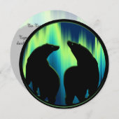 ベア招待状パーソナライズされたオーロラベアーズカード 招待状 (正面/裏面)