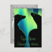 ベア招待状パーソナライズされたオーロラベアーズカード 招待状 (正面/裏面)