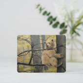 ベア招待状パーソナライズされたズスピリットベアアートRSVP 出欠カード (スタンド正面)