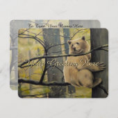 ベア招待状パーソナライズされたズスピリットベアアートRSVP 出欠カード (正面/裏面)