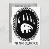 ベア招待状パーソナライズされたズトライバルベアーズカード 招待状 (正面/裏面)