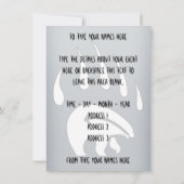 ベア招待状パーソナライズされたズトライバルベアーズカード 招待状 (裏面)