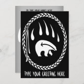 ベア招待状パーソナライズされたズトライバルベアーズカード 招待状 (正面/裏面)