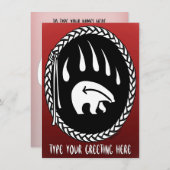 ベア招待状パーソナライズされたズトライバルベアーズカード 招待状 (正面/裏面)