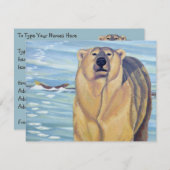 ベア招待状パーソナライズされたズポーラベアアートカード 招待状 (正面/裏面)