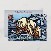 ベア招待状パーソナライズされたズポーラベアアートカード 招待状 (正面/裏面)