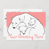 ベア招待状パーソナライズされたポーラクベアカッブカード 招待状 (正面/裏面)