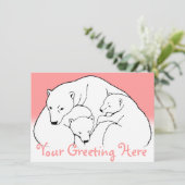 ベア招待状パーソナライズされたポーラクベアカッブカード 招待状 (スタンド正面)