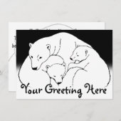 ベア招待状パーソナライズされたポーラクベアカッブカード 招待状 (正面/裏面)