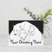 ベア招待状パーソナライズされたポーラクベアカッブカード 招待状 (スタンド正面)