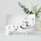 ベア招待状パーソナライズされたポーラクベアカッブカード 招待状 (スタンド正面)