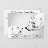 ベア招待状パーソナライズされたポーラクベアカッブカード 招待状 (正面/裏面)