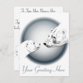 ベア招待状パーソナライズされたポーラクベアカッブカード 招待状 (正面/裏面)