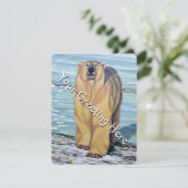 ベア招待状パーソナライズされたポーラベアアートカード 招待状 (スタンド正面)