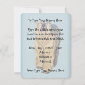 ベア招待状パーソナライズされたポーラベアアートカード 招待状 (裏面)