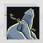 ベア招待状パーソナライズされたポーラベアアートカード 招待状 (正面/裏面)