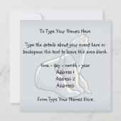 ベア招待状パーソナライズされたポーラベアアートカード 招待状 (裏面)