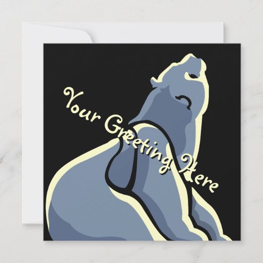 ベア招待状パーソナライズされたポーラベアアートカード 招待状 (正面)