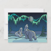 ベア招待状パーソナライズされたポーラベアアートカード 招待状 (正面)