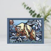 ベア招待状パーソナライズされたポーラベアアートカード 招待状 (スタンド正面)