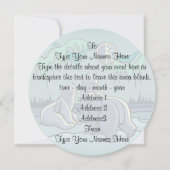 ベア招待状パーソナライズされたポーラベアアートカード 招待状 (裏面)