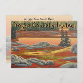 ベア招待状パーソナライズされたポーラベアアートカード 招待状 (正面/裏面)