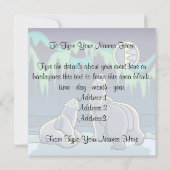 ベア招待状パーソナライズされたポーラベアアートカード 招待状 (裏面)