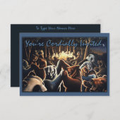 ベア招待状パーソナライズ踊りベアアートカード 招待状 (正面/裏面)