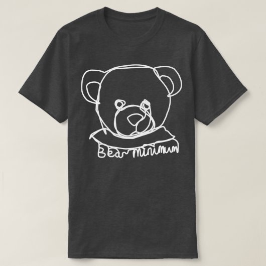 ベア最小ポートレートミニマルプリン Tシャツ (デザイン正面)