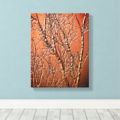 ベア樺の木ツリーブランチ抽象芸術 キャンバスプリント (インサイチュ (ウッドフロア))