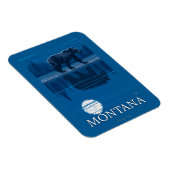 ベア歩くインムーンライトヴィンテージトラベル マグネット (右側)