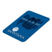 ベア歩くインムーンライトヴィンテージトラベル マグネット (左側)