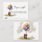 ベア男女兼用ベビーシャワーおむつラッフル エンクロージャーカード (正面/裏面)