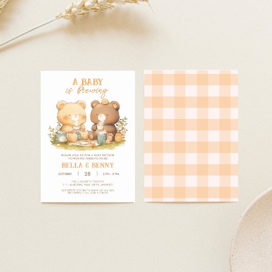 ベア男女兼用ベビーシャワー招待状 招待状