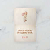 ベア秋ベアリー1stバースデーガールサンキューカード サンキューカード (内部)